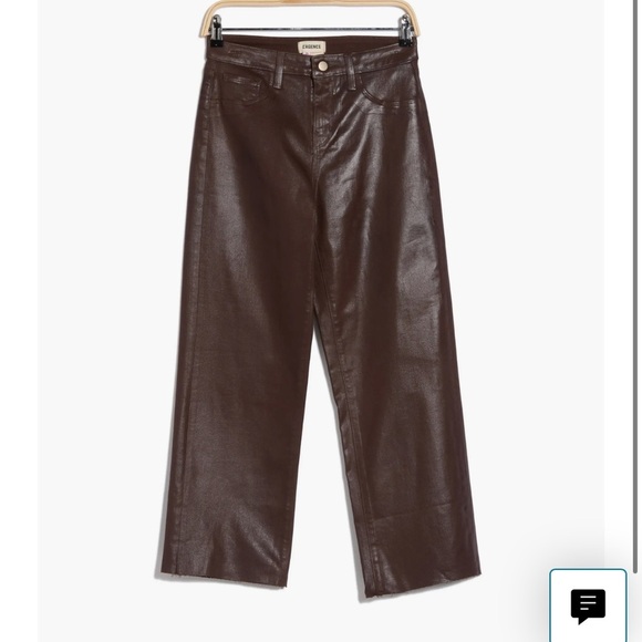 L’AGENCE | Wanda High Rise Wide Leg Cocoa Coated Jeans Size 25 NEW - Picture 3 of 8